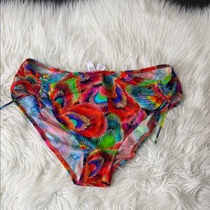 Antigel Colorful Peacock Print Bikini Bottoms size XXL